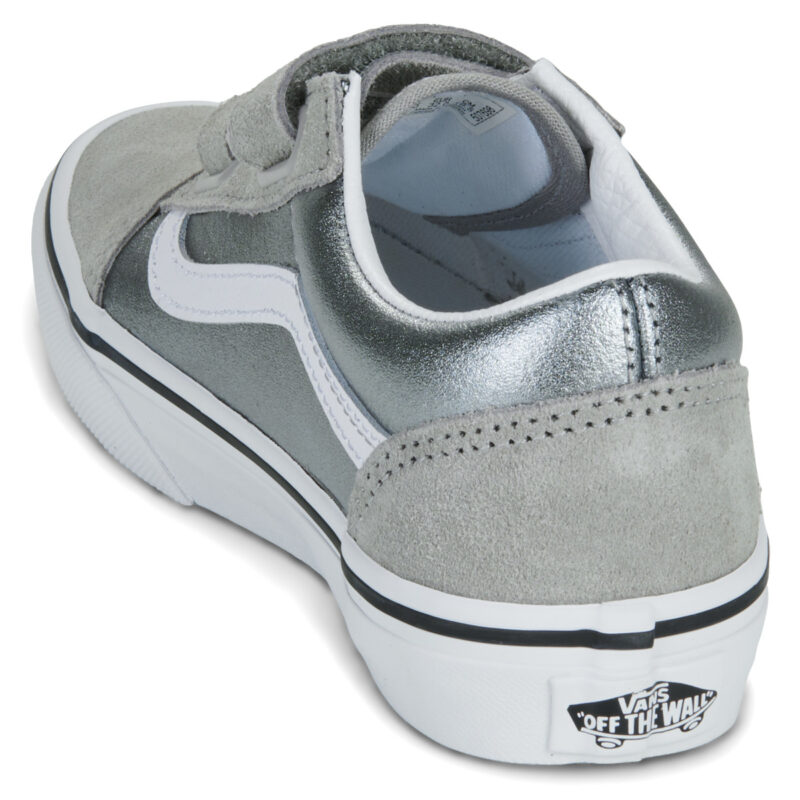 Vans Old Skool V METALLIC SILVER Argento - Sneakers Bambina - 5