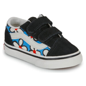 Scarpe bambini ragazza Vans  Old Skool V PAINTED FLORAL Bright Azure  Nero Vans 198266394466