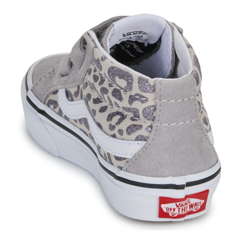 Vans SK8-Mid Reissue V Leopard Glitter GRAY Argento Sneakers Bambina - 5