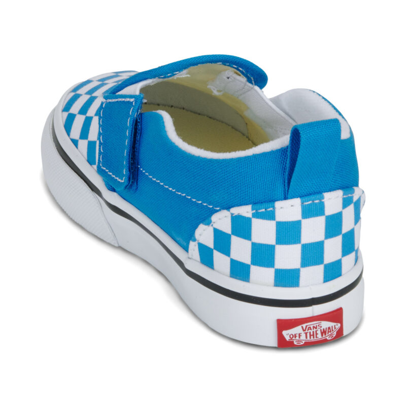 Vans Slip-On V COLOR THEORY CHECKERBOARD Bright Azure Blu - Slip on Bambina - 5