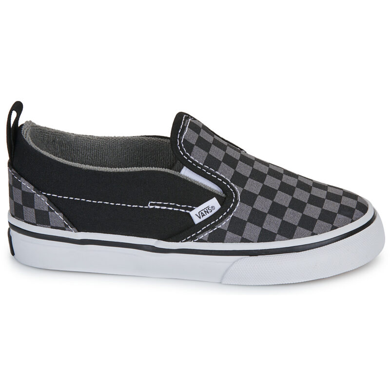 Vans TD Slip-On V (Checkerboard) Schwarz/Zinn Schwarzer Slip-On f&uuml;r M&auml;dchen - Gr&ouml;&szlig;e 2