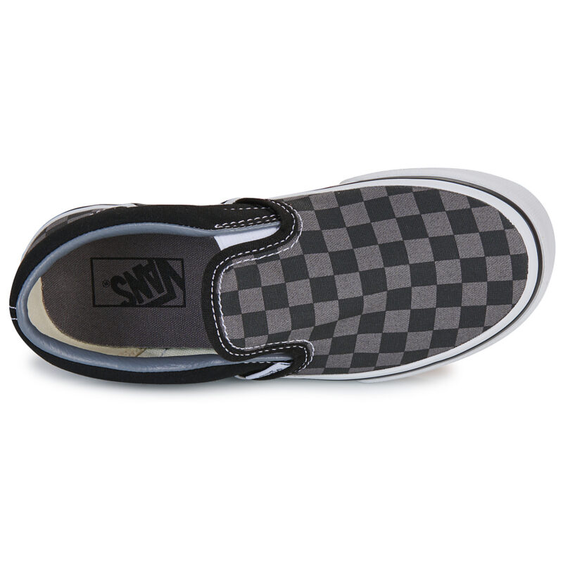 Vans UY Classic Slip-On (Schachbrettmuster) Schwarz/Zinn Schwarzer Slip-On f&uuml;r M&auml;dchen - Gr&ouml;&szlig;e 6