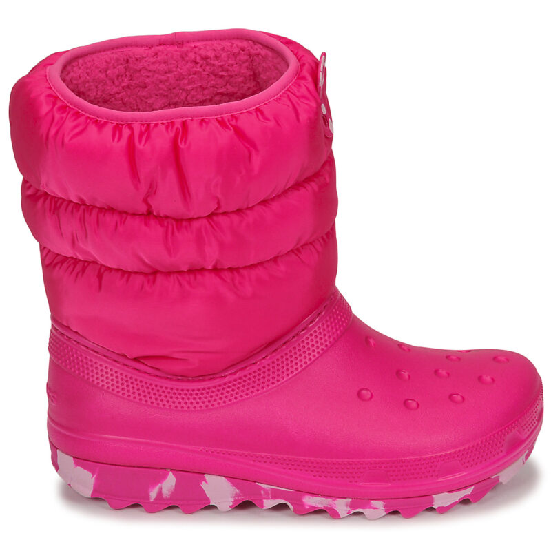 Crocs Classic Neo Puff Boot K Pink Baby Snow Shoes - 2