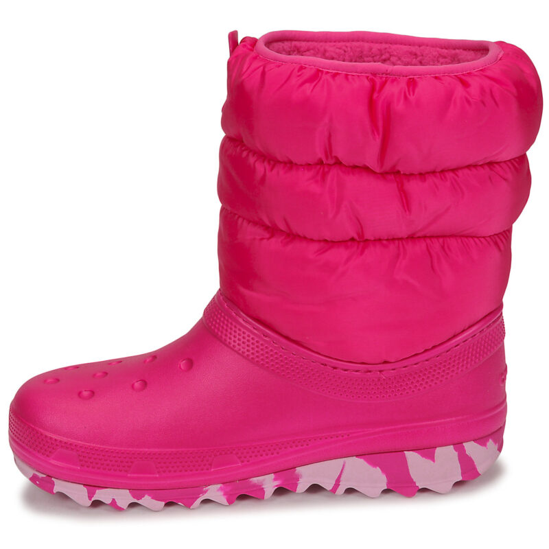 Crocs Classic Neo Puff Boot K Pink Baby Snow Shoes - 4