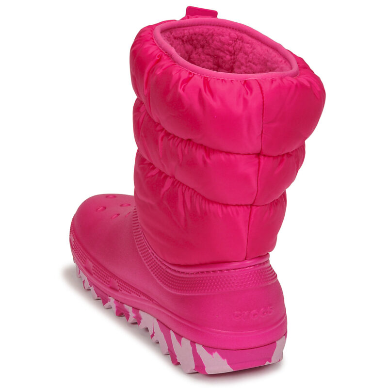 Crocs Classic Neo Puff Boot K Pink Baby Snow Shoes - 5