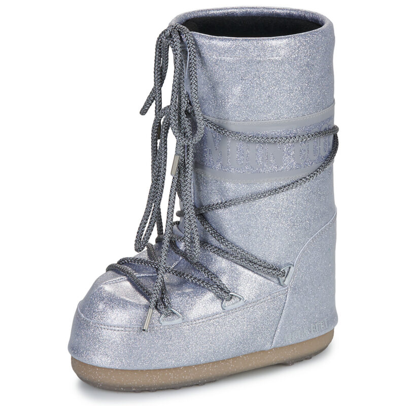 Moon Boot MB ICON GLITTER Silberne Schneeschuhe f&uuml;r M&auml;dchen - 4