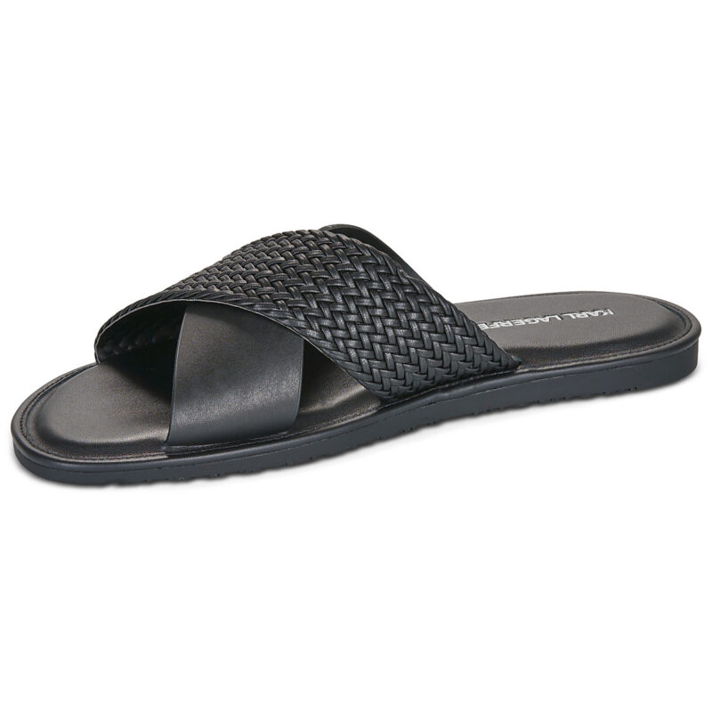 Karl Lagerfeld KASTOR IV Kross Strap Sandal Black Men's Slipper - 4
