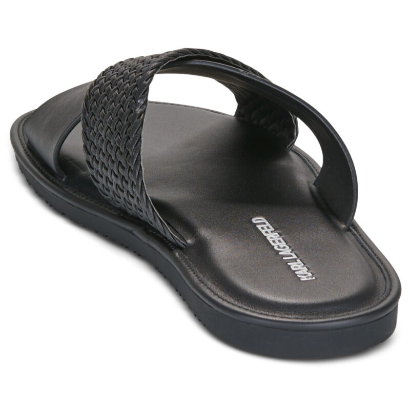 Karl Lagerfeld KASTOR IV Kross Strap Sandal Black Men's Slipper - 5