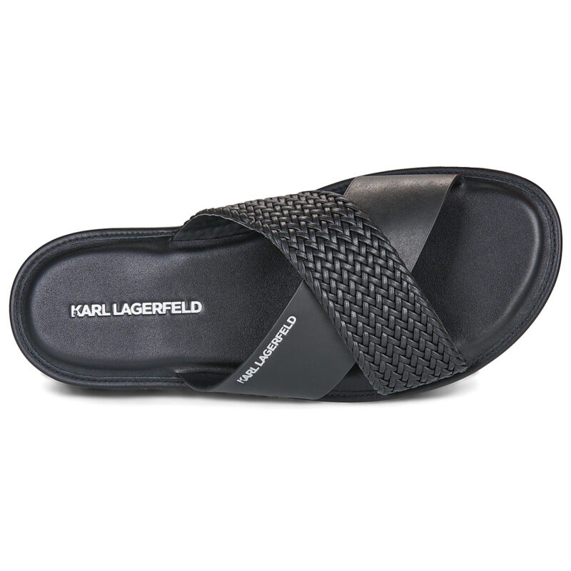 Karl Lagerfeld KASTOR IV Kross Strap Sandal Black Men's Slipper - 6