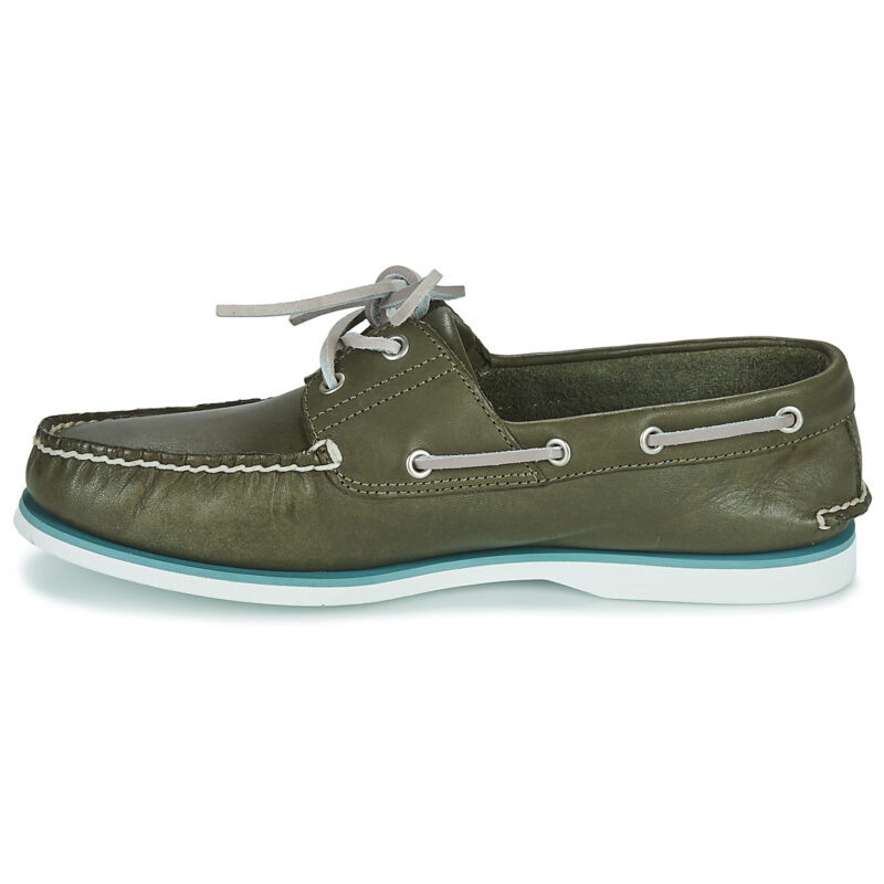 Timberland 2 Eye Boat leather Kaki Scarpe da barca Uomo - 4