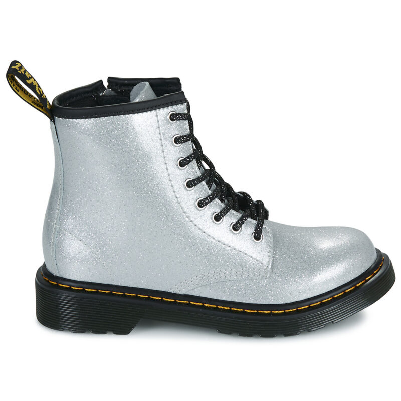 Dr. Martens 1460 J Silver Nebula Glitzer-Stiefeletten f&uuml;r M&auml;dchen - Gr&ouml;&szlig;e 2