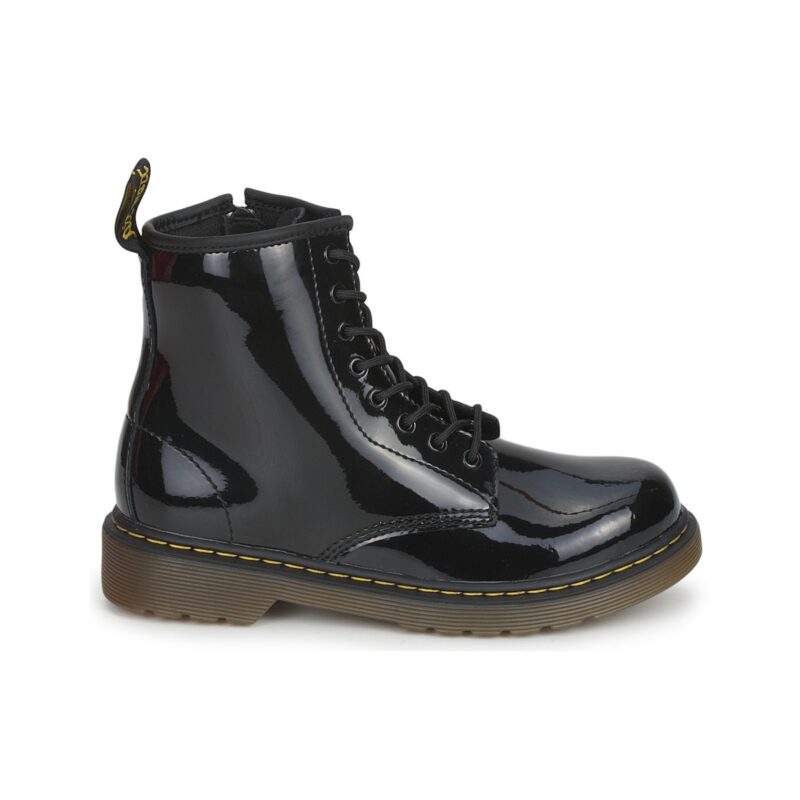 Dr. Martens JR BLACK PATENT LAMPER Nero Boots Bambina - 2