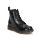 Dr. Martens JR BLACK PATENT LAMPER Nero Boots Bambina - 1