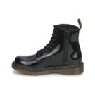 Dr. Martens JR BLACK PATENT LAMPER Nero Boots Bambina - 4