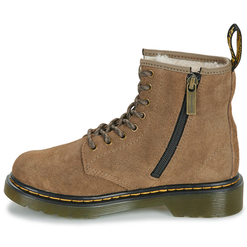 Dr. Martens Serena J Dark Khaki Bronx Suede Beige Boots Bambina - 4