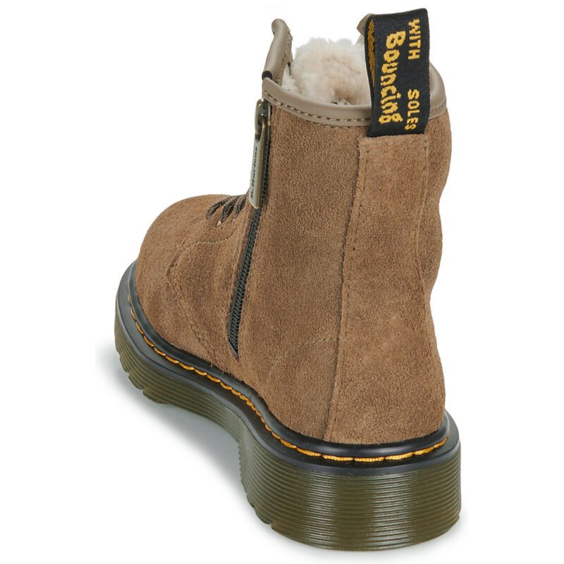 Dr. Martens Serena J Dark Khaki Bronx Suede Beige Boots Bambina - 5