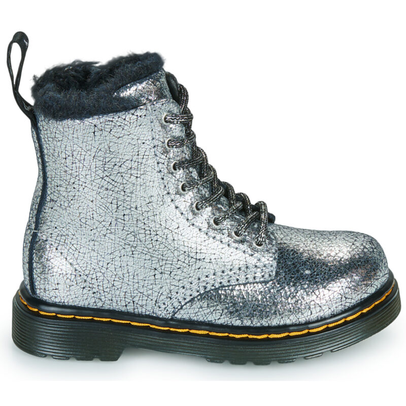 Dr. Martens Serena T Silver Distressed Foil Argento Boots Bambina - 2