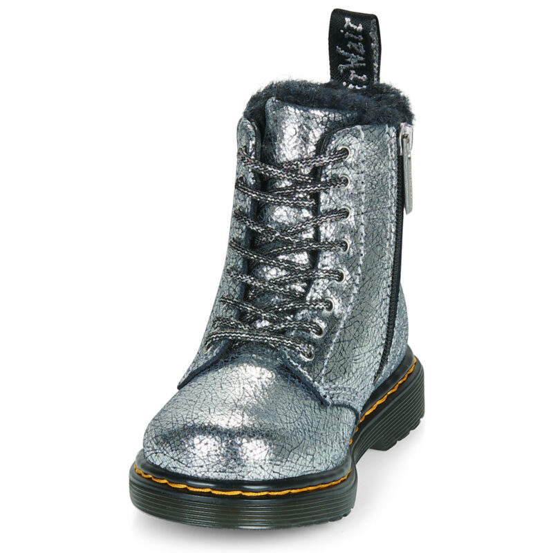 Dr. Martens Serena T Silver Distressed Foil Argento Boots Bambina - 3