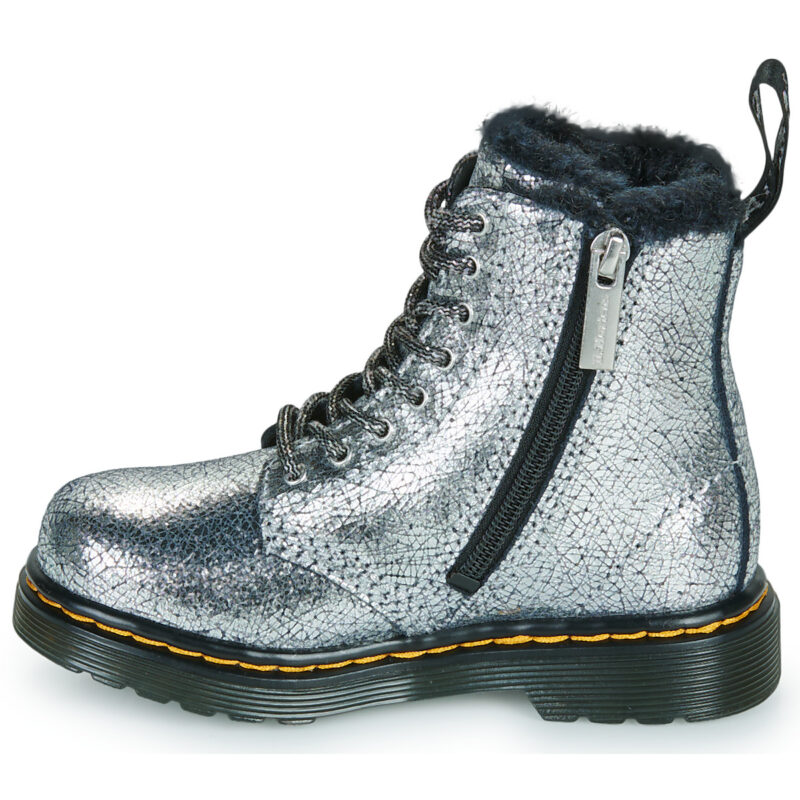 Dr. Martens Serena T Silver Distressed Foil Argento Boots Bambina - 4