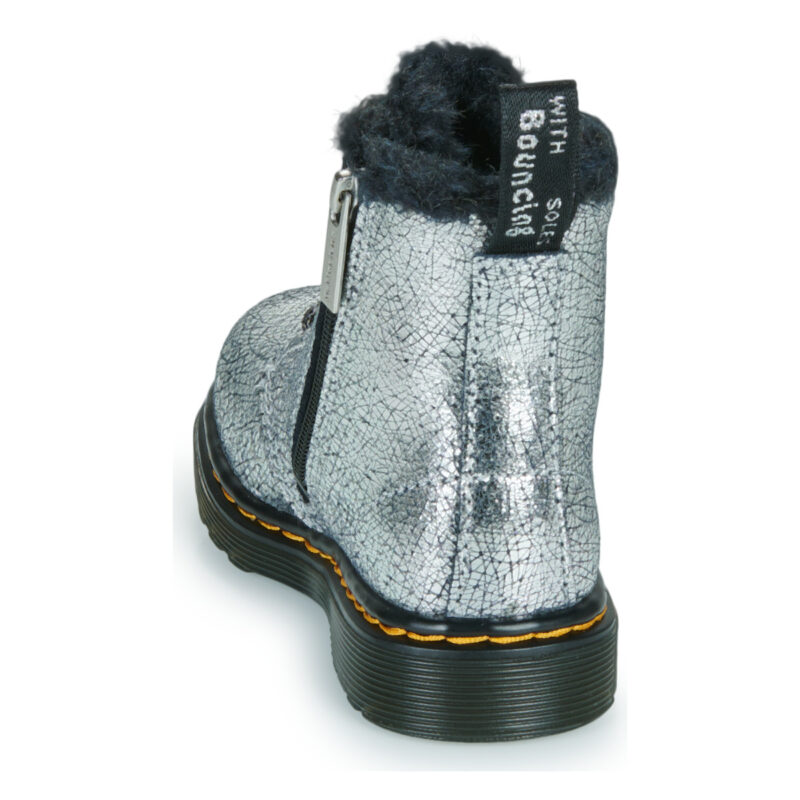 Dr. Martens Serena T Silver Distressed Foil Argento Boots Bambina - 5