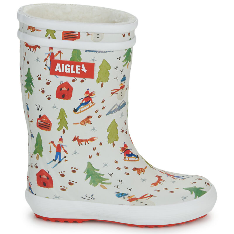 Aigle LOLLY POP FUR PRINT Wei&szlig; Gummistiefel M&auml;dchen - 2