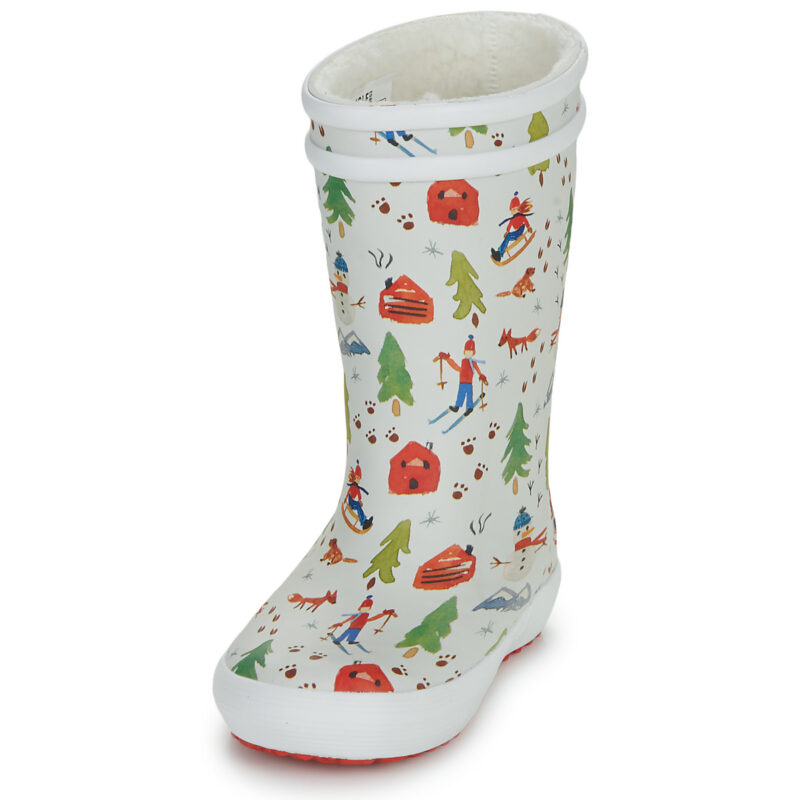 Aigle LOLLY POP FUR PRINT Wei&szlig; Gummistiefel M&auml;dchen - 3