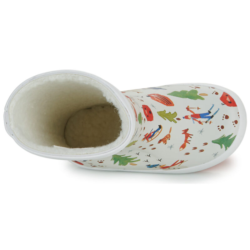 Aigle LOLLY POP FUR PRINT Wei&szlig; Gummistiefel M&auml;dchen - 6
