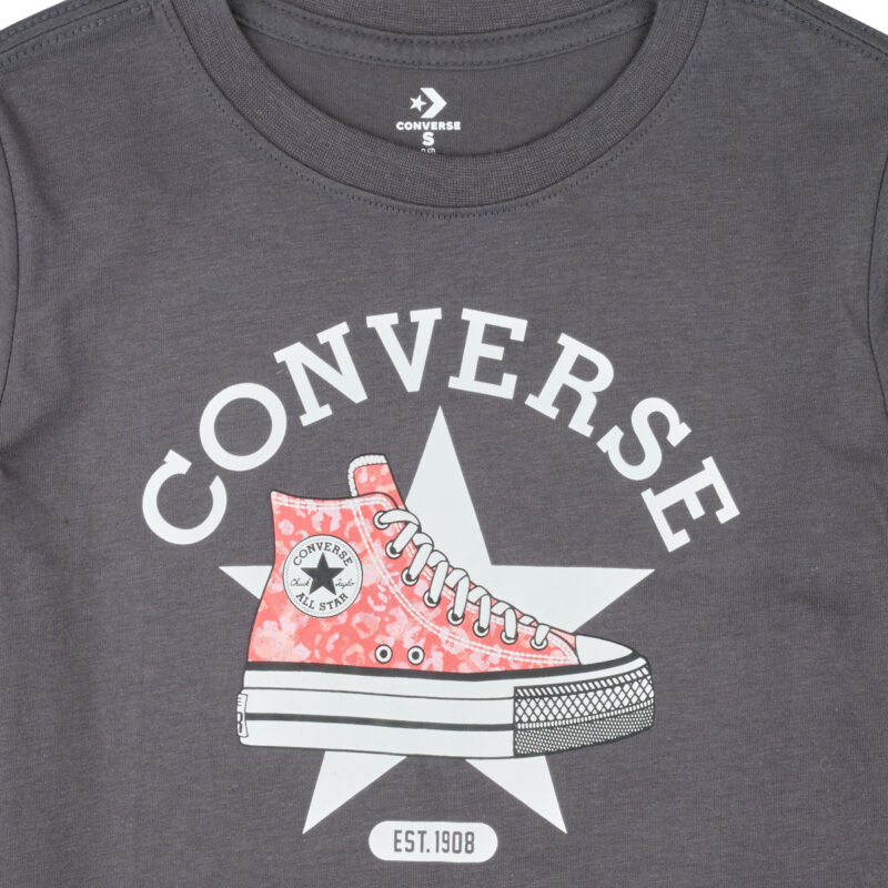Girl's t-shirt Converse SNEAKER GRAPHIC T-SHIRT Black Short-Sleeved T-Shirt for Girls - 3