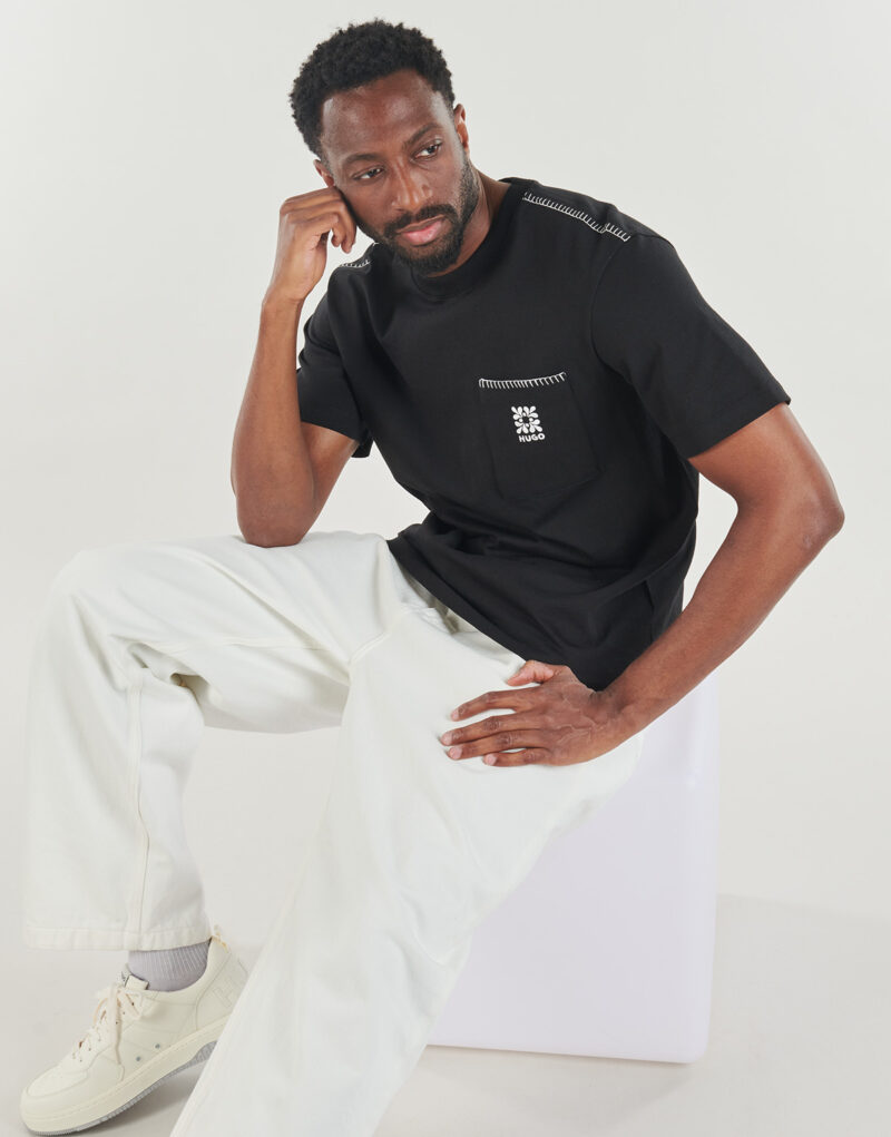 T-shirt HUGO Darro Nero T-shirt maniche corte Uomo - 5