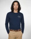 Camiseta de manga larga Tommy Hilfiger SCRIPT STACK LS REGULAR TEE Marine - Camisetas de manga larga para hombre - 2
