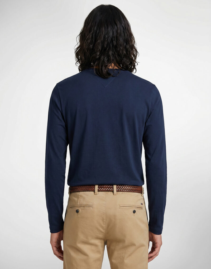 Camiseta de manga larga Tommy Hilfiger SCRIPT STACK LS REGULAR TEE Marine - Camisetas de manga larga para hombre - 4