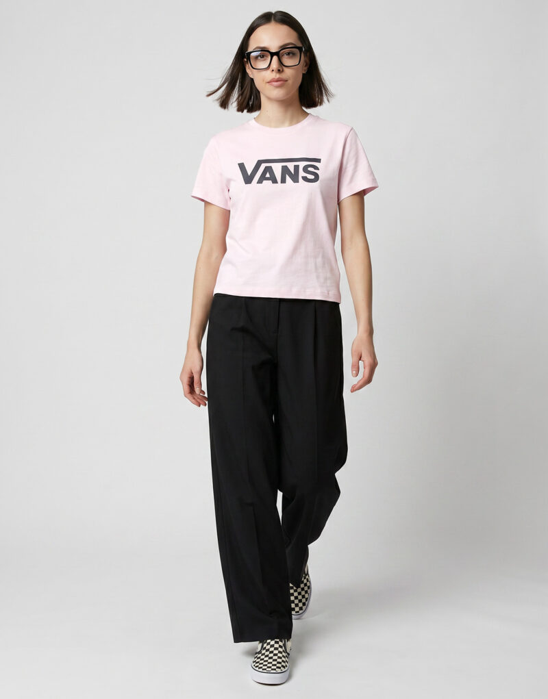 T-shirt Vans FLYING V CREW SS TEE Rosa T-shirt maniche corte Donna - 2