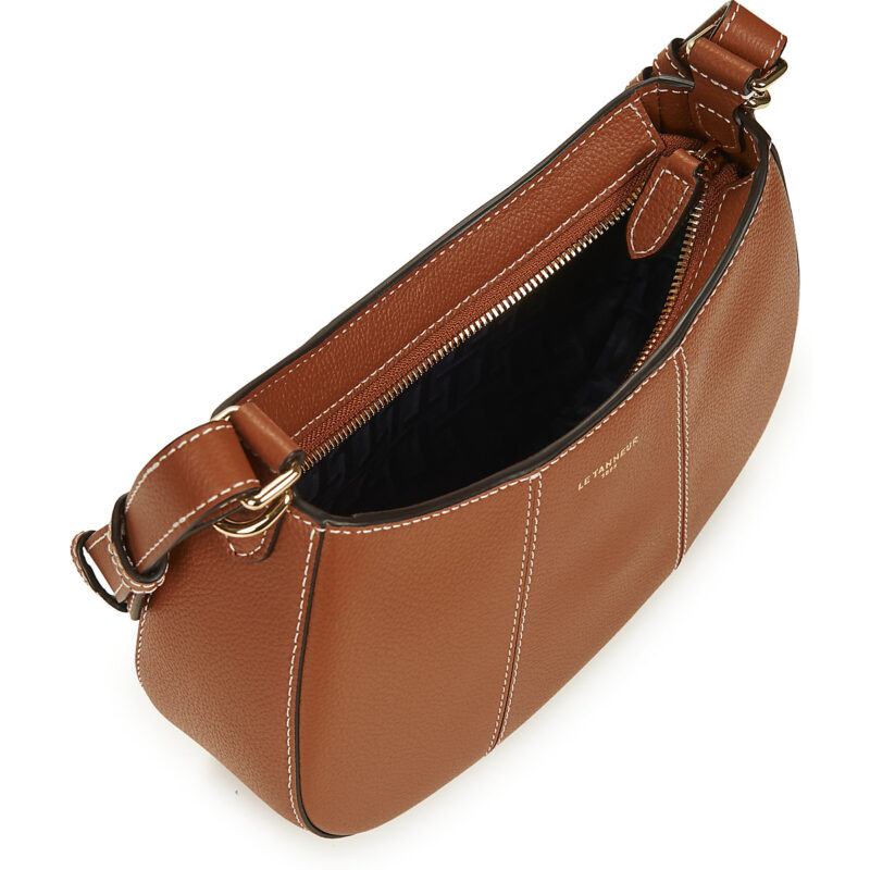 Sacs bandouli&egrave;re femme Le Tanneur JULIETTE SMALL HALF MOON marron - 5