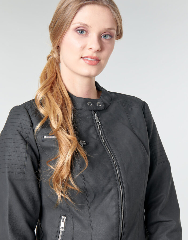 Giacca in pelle Only ONLMELANIE Nero Giacche in pelle Donna - 5