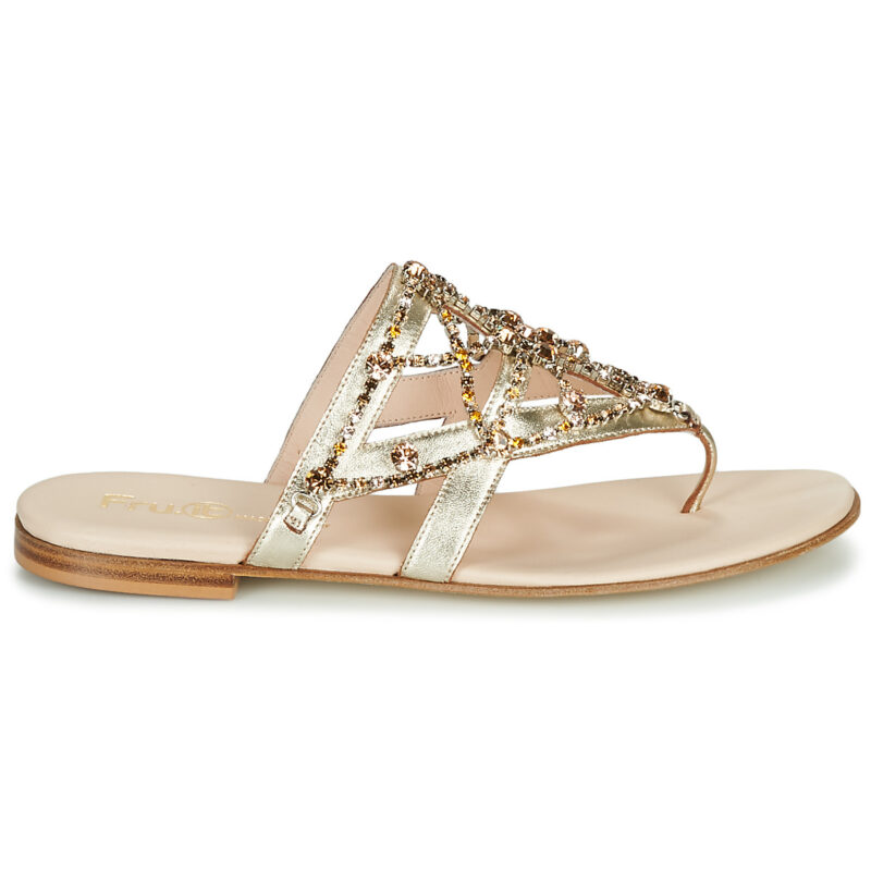Fru.it CAROTE Goldene Flip-Flops f&uuml;r Damen - Gr&ouml;&szlig;e 2