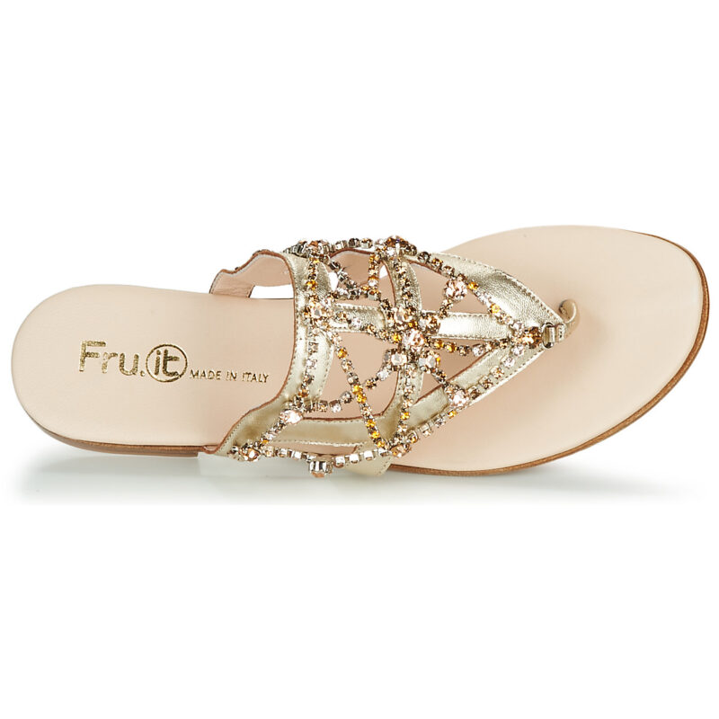 Fru.it CAROTE Goldene Flip-Flops f&uuml;r Damen - Gr&ouml;&szlig;e 6
