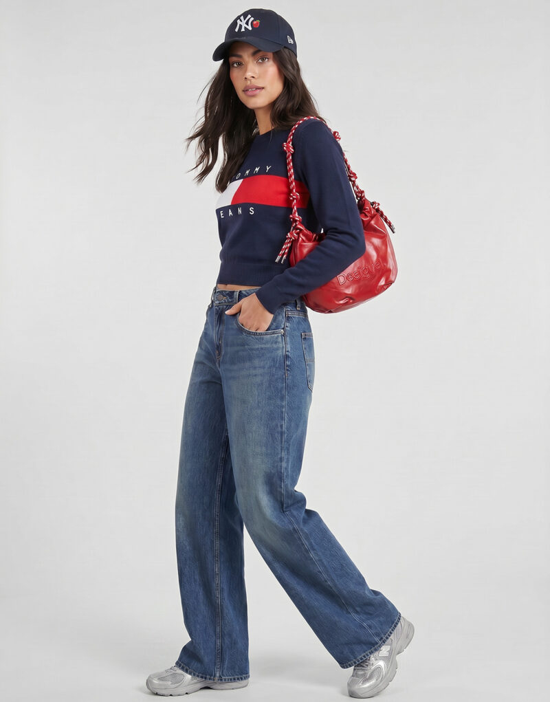 Maglione Tommy Jeans TJW FLAG CREW NECK SwEATER Marine Maglioni Donna - 3