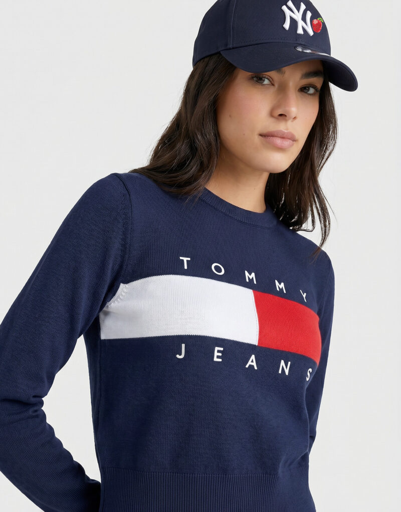 Maglione Tommy Jeans TJW FLAG CREW NECK SwEATER Marine Maglioni Donna - 5