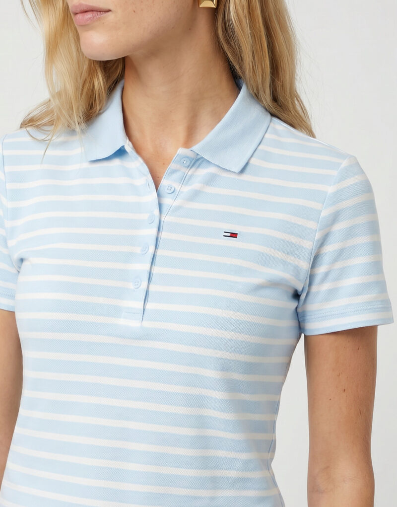 Polo Tommy Jeans TJW SLIM ESSENTIAL SS POLO Bleu Femme - 5