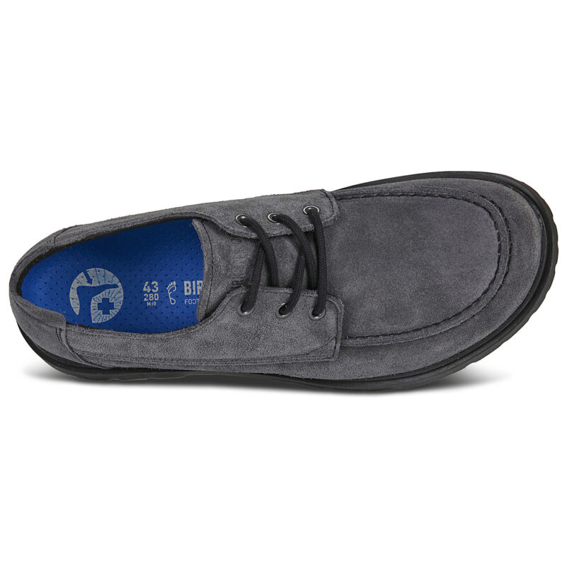BIRKENSTOCK Highwood Moc Lace Suede / Charcoal / Regular Nero Derby Uomo - 6