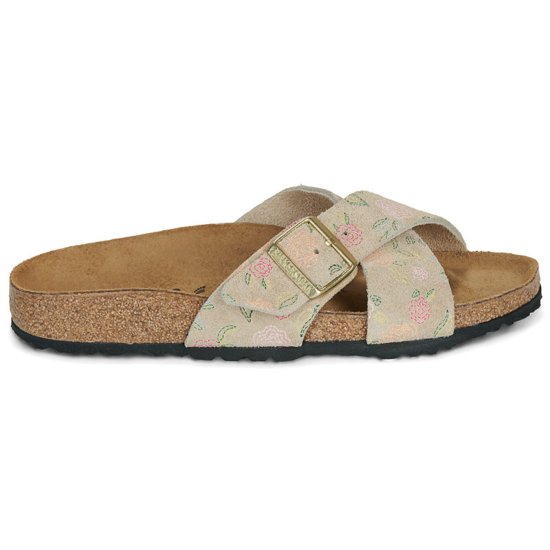 BIRKENSTOCK Siena Suede / Sandcastle / Fiore / Print / Stretto Beige Ciabatta Donna - 2