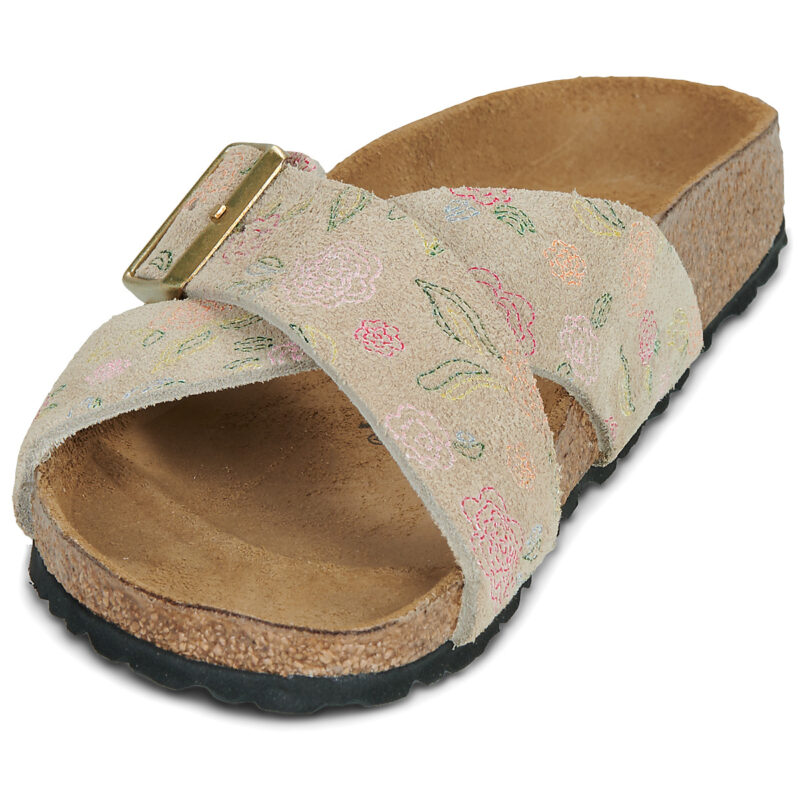 BIRKENSTOCK Siena Suede / Sandcastle / Fiore / Print / Stretto Beige Ciabatta Donna - 3