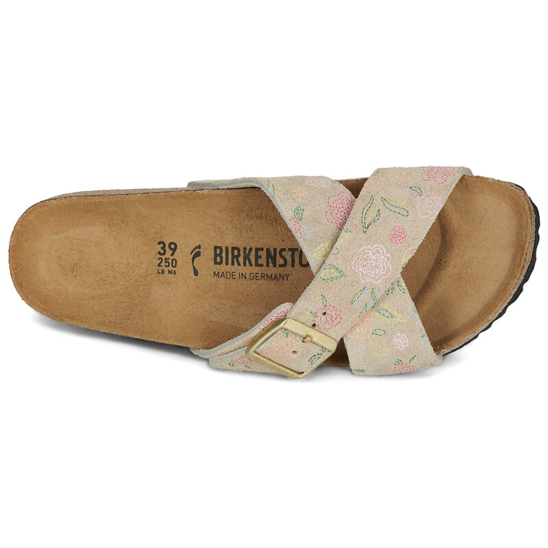 BIRKENSTOCK Siena Suede / Sandcastle / Fiore / Print / Stretto Beige Ciabatta Donna - 6