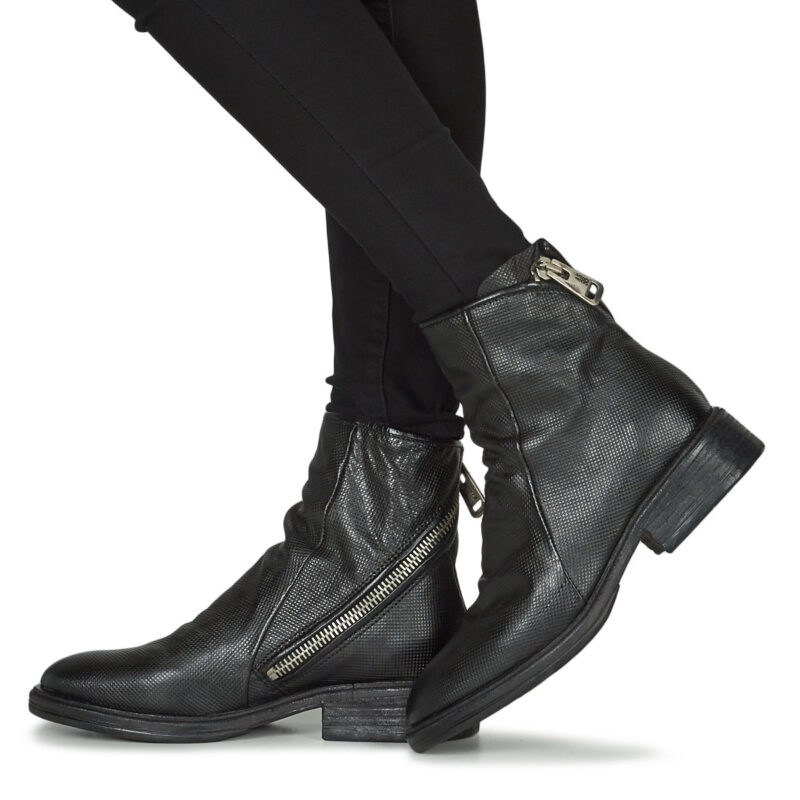 Airstep AS98 FLOWER ZIP Schwarze Damen-Ankle-Boots - Gr&ouml;&szlig;e 8