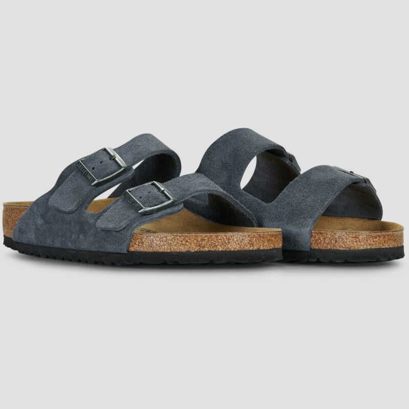 BIRKENSTOCK Arizona Suede / Charcoal / Regular Grigio Ciabatta Donna - 2