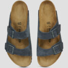 BIRKENSTOCK Arizona Suede / Charcoal / Regular Grigio Ciabatta Donna - 5