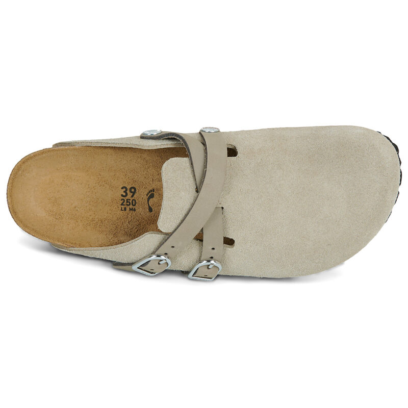 BIRKENSTOCK Blair Suede / Taupe / Stretto Beige Zoccoli Donna - 6
