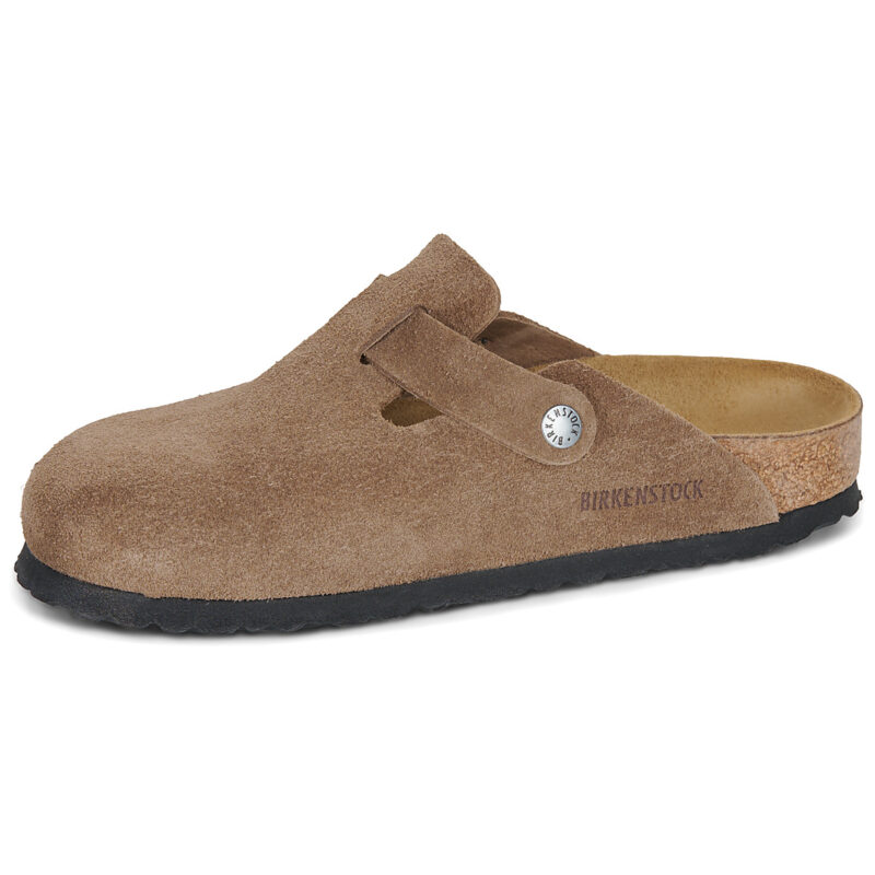 BIRKENSTOCK Boston Suede / Nero / Tea / Stretto Marrone Zoccoli Uomo - 4