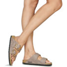 BIRKENSTOCK Arizona Big Buckle Print / Python / Grigio / Taupe / Stretto multicolore Ciabatta Donna - 8
