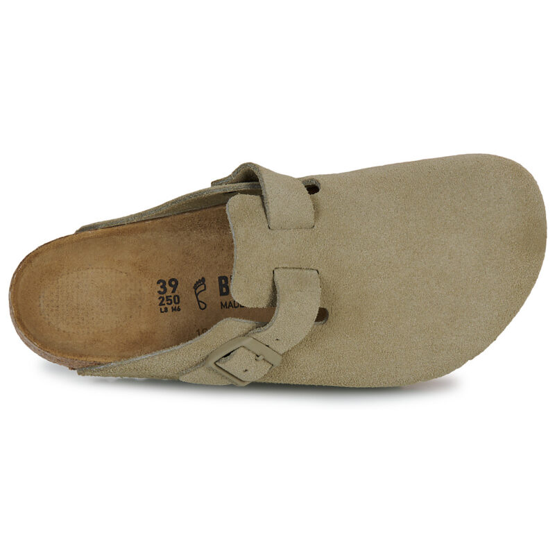 BIRKENSTOCK Boston Suede / Khaki / Regular Beige Zoccoli Donna - 6